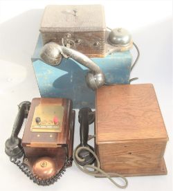 3 x Signal box Telephones. BR(W) Box to Box two button phone. Control telephone. Ground Frame 'D'