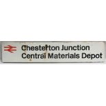 British Rail enamel sign. CHESTERTON JUNCTION CENTRAL MATERIALS DEPOT. A long established PW Depot