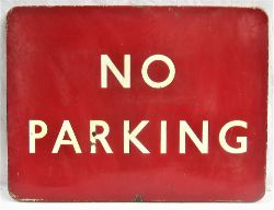 BR(M) FF enamel railway station sign NO PARKING. Good condition measures 24in x 18 in.