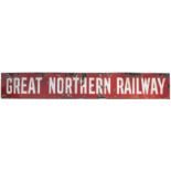 GNR Enamel station fascia Board. GREAT NORTHERN RAILWAY in full, in very good condition with some