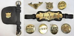 A lot containing a collection of Railway Horse Brasses. Mounted onto leather strap LYRCo. LYR. L&