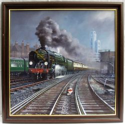 Original Oil Painting framed on canvas by unknown artist of BR BRITANNIA WILLIAM SHAKESPEARE. A