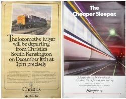 A pair of modern Posters. DELTIC CLASS 55 TULYAR A sale held by Christies of London of Railway