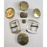 A lot containing a collection of Railway Horse Brasses and belt buckles. LMS. GW & LMS MID & LNW. G&