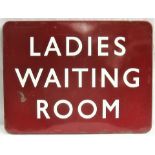 BR(M) FF enamel railway station sign LADIES WAITING ROOM. Good condition measures 24in x 18in.