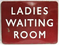 BR(M) FF enamel railway station sign LADIES WAITING ROOM. Good condition measures 24in x 18in.