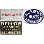 Enamel Signs x3 Merseyside and North Wales Electricity Board DANGER, BELLOW & SON LTD MAKERS