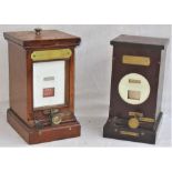 A pair of GWR Lamp Indicators. Wooden cased example showing Lamp - in/out together with a RE