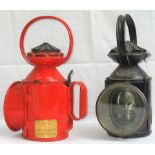 2 x Railway Guards Hand lamps. 3 aspect LNE-E plated BR(E) G.D Ogdon GRANTHAM. The other 4 aspect