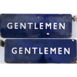 BR(E) FF Railway enamel sign GENTLEMEN double sided complete with mounting bracket. in very good