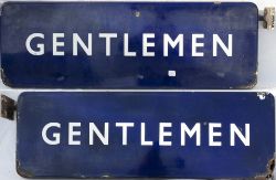 BR(E) FF Railway enamel sign GENTLEMEN double sided complete with mounting bracket. in very good