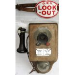 LMS Signal Box Telephone. Ex NEWTON CROSSING Gate Keepers House. Good original condition together