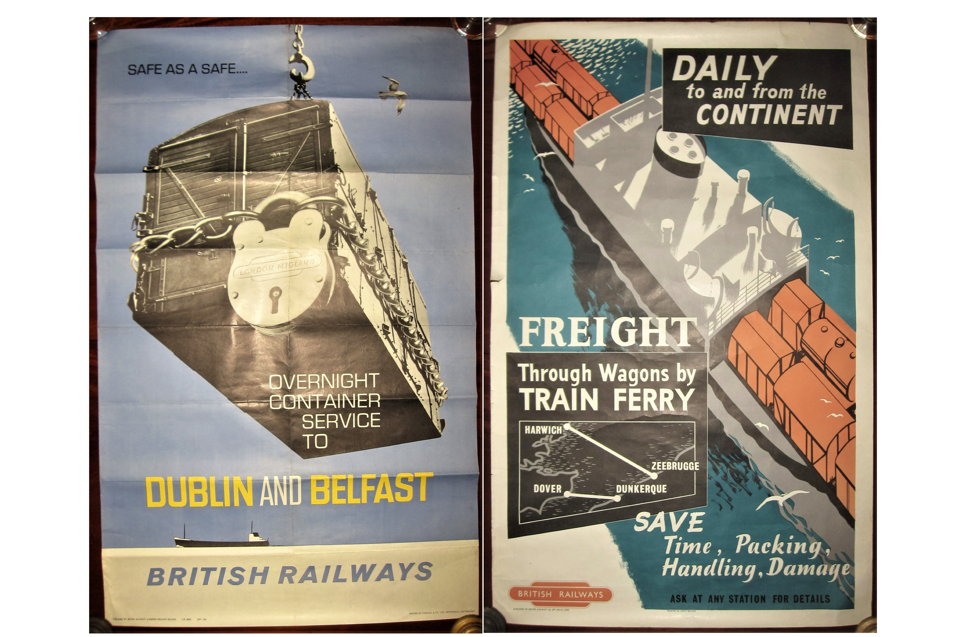 Goods Service Poster. OVERNIGHT CONTAINER SERVICE TO DUBLIN and BELFAST.