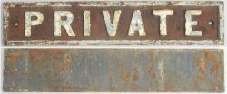 GWR cast iron Door Plate PRIVATE in original condition.