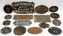 16 x Cast Iron Wagon Plates to include CHAS ROBERTS & Co 1944 (Broken). RE BODIED SHILDON 1973. BR