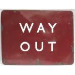 BR(M) FF enamel railway sign. WAY OUT. Measures 24in x 18in.