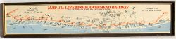 Framed Carriage Panel in a modern frame. MAP of the LIVERPOOL OVERHEAD RAILWAY.