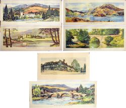 6 x Unframed Carriage Prints. LOCH KATRINE and BEN VENUE by Jack Merriott, BRIG O BALGOWNIE by