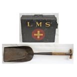 Locomotive Fireman's coal shovel. Stamped E & W LUCUS 1951. Good used condition together with an LMS
