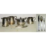 A lot containing Railway Silverware items consisting of 2 x GWR crested milk jugs. 1 x GWR crested
