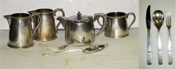 A lot containing Railway Silverware items consisting of 2 x GWR crested milk jugs. 1 x GWR crested