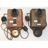 A pair of LSWR Telephones complete with separate ear and mouth piece. One phone missing second ear