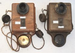 A pair of LSWR Telephones complete with separate ear and mouth piece. One phone missing second ear