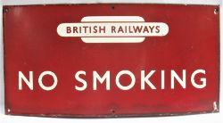 BR(M) enamel Sign. BRITISH RAILWAYS NO SMOKING. Slight loss of shine but good condition otherwise.