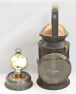 GWR Copper top Handlamp. Complete with GWR Reservoir, GWR etched front glass, GWR burner and both