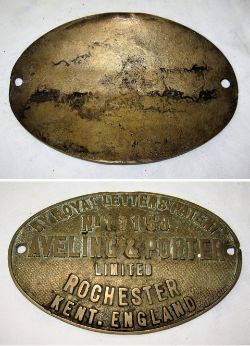 Traction Engine curved Brass Works Plate. AVELING PORTER LTD No 11153 ROCHESTER ENGLAND. Measures