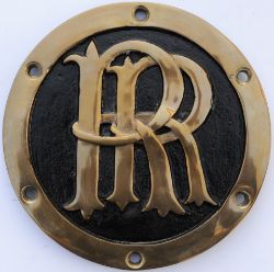 Rhodesian Railways cast brass RR steam locomotive smokebox plate. Face restored in black, measures