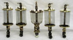 5 x Engine or Motor Glass Oilers. Useful restoration items.