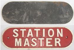 LNER Cast Iron Door Plate STATION MASTER. Back original condition as illustrated.