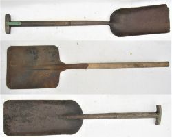 3 x Fireman's Shovels. One stamped BR(SC) One unstamped together a flat shovel without T-bar. All