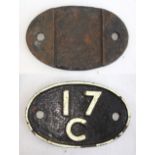 Shedplate 17C Coalville 1950-1958 and Rowsley 1958-1963 with sub sheds of Cromford, Middleton Top