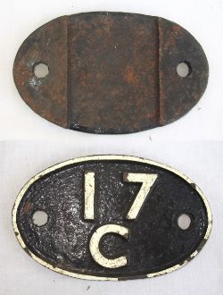 Shedplate 17C Coalville 1950-1958 and Rowsley 1958-1963 with sub sheds of Cromford, Middleton Top