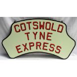 Pathfinder Headboard. COTSWOLD TYNE EXPRESS as used on 47483 with 58005 banking at Bromsgrove.