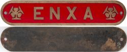 Nameplate ENXA ex Rhodesian Railways class 20 Beyer Garratt 4-6-4+4-6-4 numbered 717, later 736.