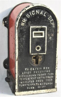 WR Occupation Key Box. Made after 1948 with the letter G removed from its casting pattern. As