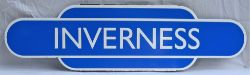 Reproduction Trackside enamel BR(SC) Totem Sign. INVERNESS In excellent condition.