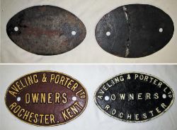 A pair of cast iron Works Plates. AVELING & PORTER OWNERS ROCHESTER KENT together with AVELING &