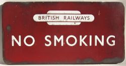 BR(M) FF enamel railway sign NO SMOKING sign showing British Railways Totem. Original condition