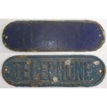 LNER Cast Iron Door Plate. TELEPHONE. Original Condition.