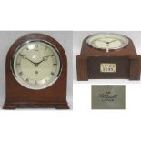 BR(W) wooden case office clock made by Elliot. Complete with BR ivorine plate BR-WR 5095. Not