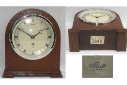 BR(W) wooden case office clock made by Elliot. Complete with BR ivorine plate BR-WR 5095. Not