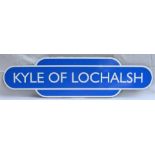 Reproduction Trackside enamel BR(SC) Totem Sign. KYLE OF LOCHALSH. In excellent condition.