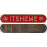 Nameplate ITSHEME ex Rhodesian Railways class 15 Beyer Garratt 4-6-4+4-6-4 numbered 415. Rectangular