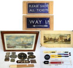 A miscellaneous lot containing a variety of items to include a poor condition carriage print (rolled