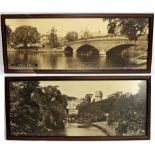 Framed & Glazed Carriage Prints. OLD BRIDGE EVESHAM together with WARWICK CASTLE.