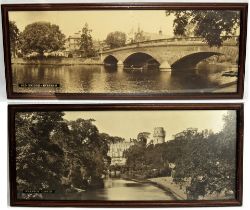 Framed & Glazed Carriage Prints. OLD BRIDGE EVESHAM together with WARWICK CASTLE.